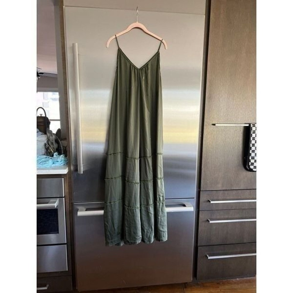 Rachel Hollis Ltd. Peasant Dress with‎ Beading Detail green XL